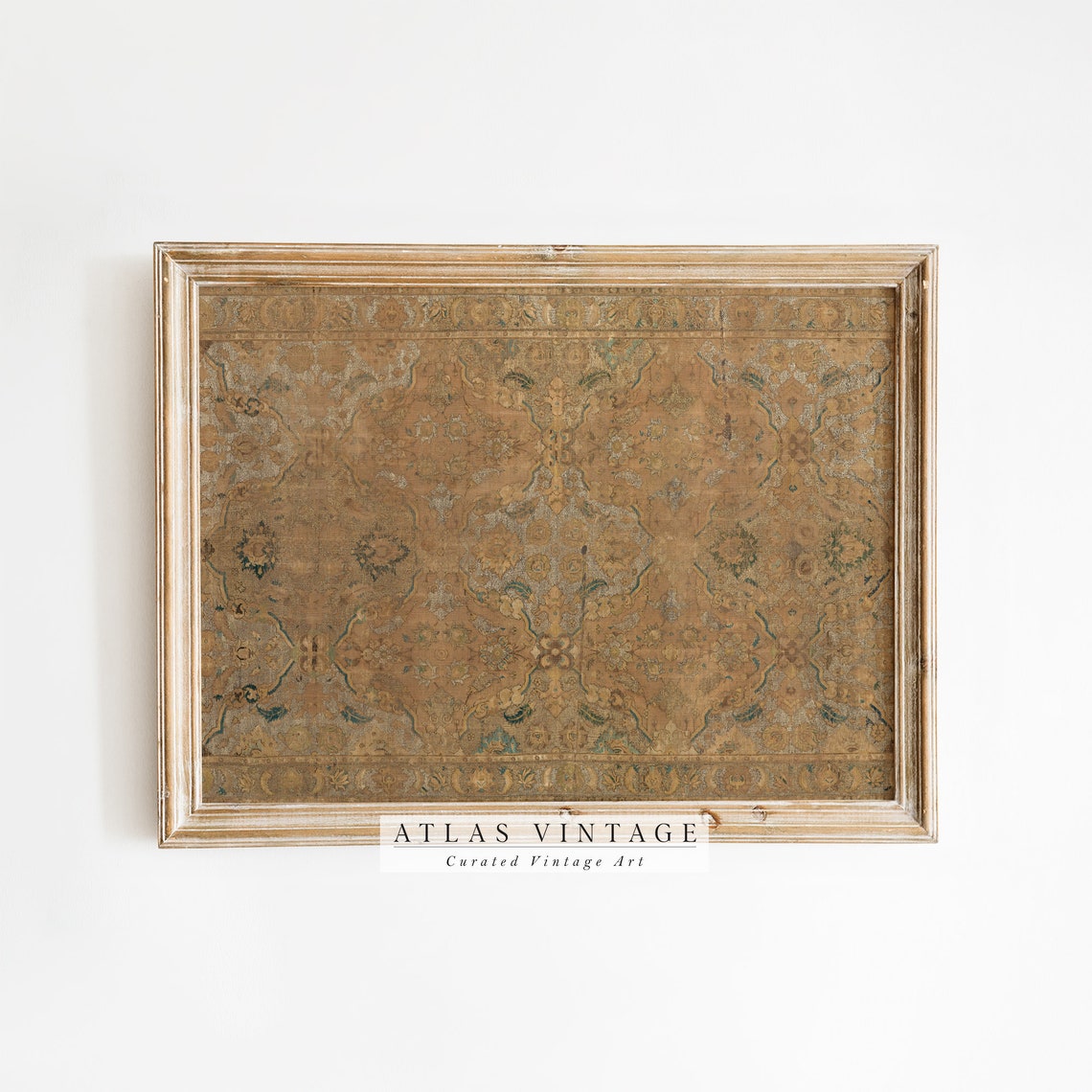 Antique Golden Rug Textile Vintage Oriental Carpet Pattern Art Poster