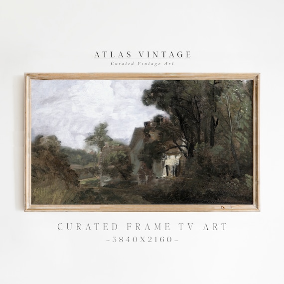 Moody Vintage Cottage in Woodland Poster Dark Romantic Landscape