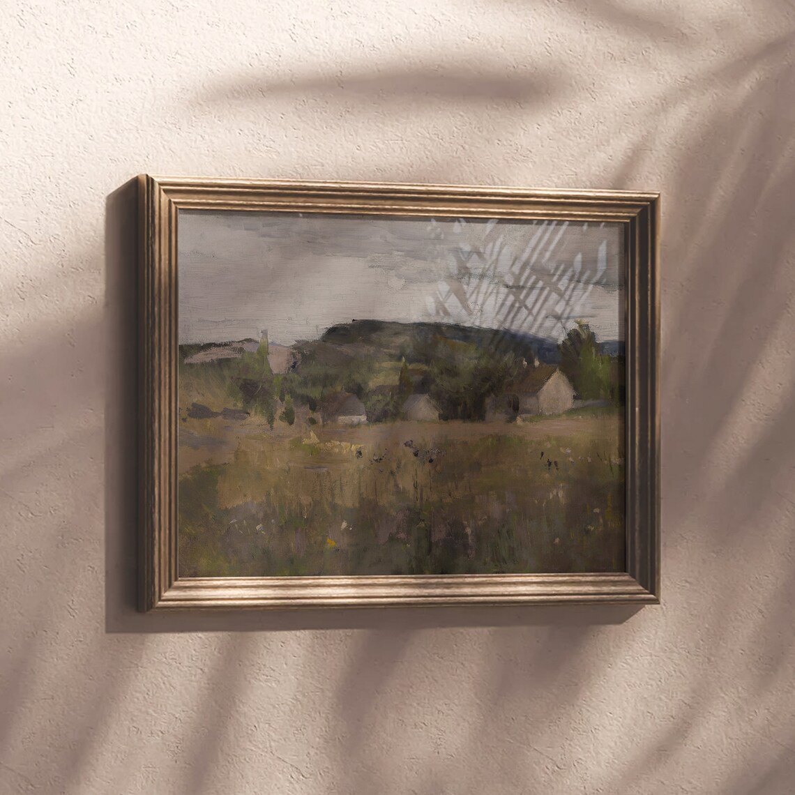 Vintage Countryside Village With Rolling Hills Antique Country Poster - Image 3
