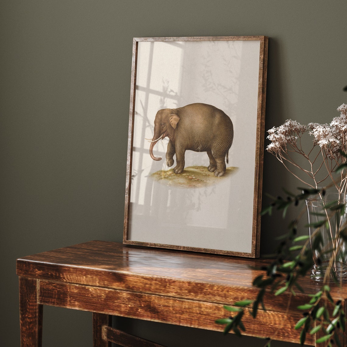 Antique Elephant Illustration Vintage Safari Animal Drawing Poster - Image 6