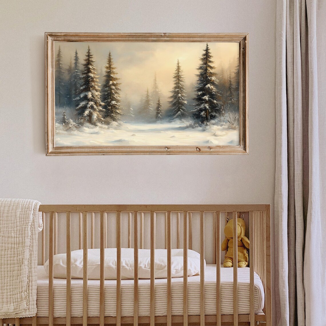 Snowy Pine Forest at Dawn Vintage Winter Morning Landscape Poster - Image 5