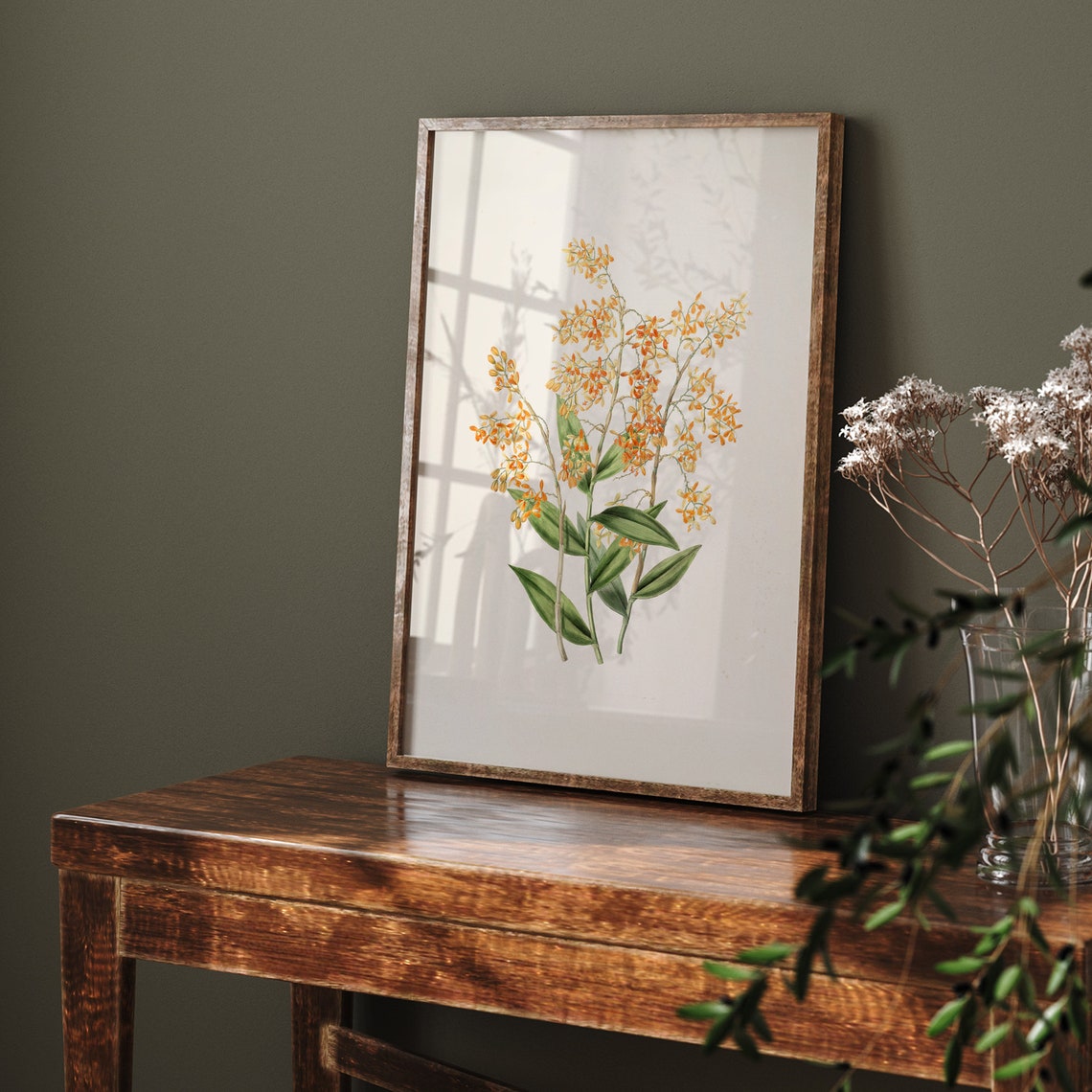 Antique Golden Floral Botanical Study Cream Background Art Poster - Image 6