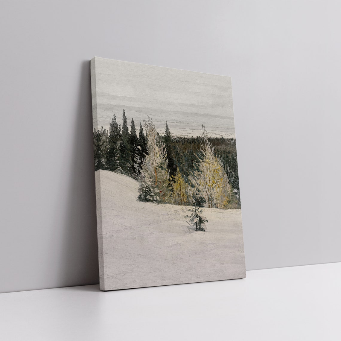 Snowy Evergreen Forest Trees Winter Woodland Landscape Poster - Image 6
