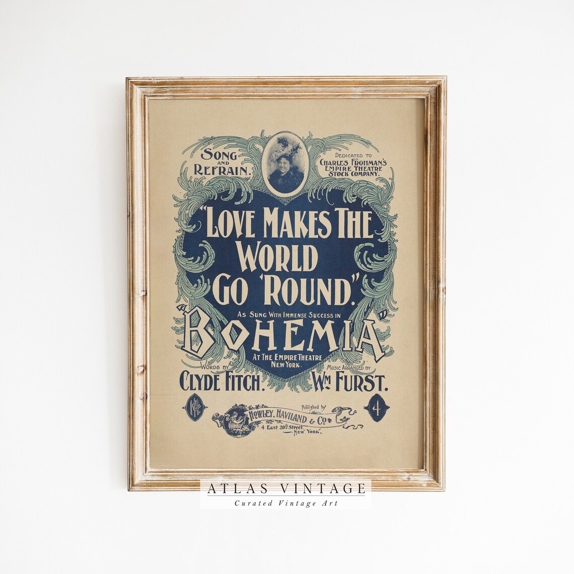 Antique Love Makes The World Go Round Sheet Music Cover Bohemia Poster