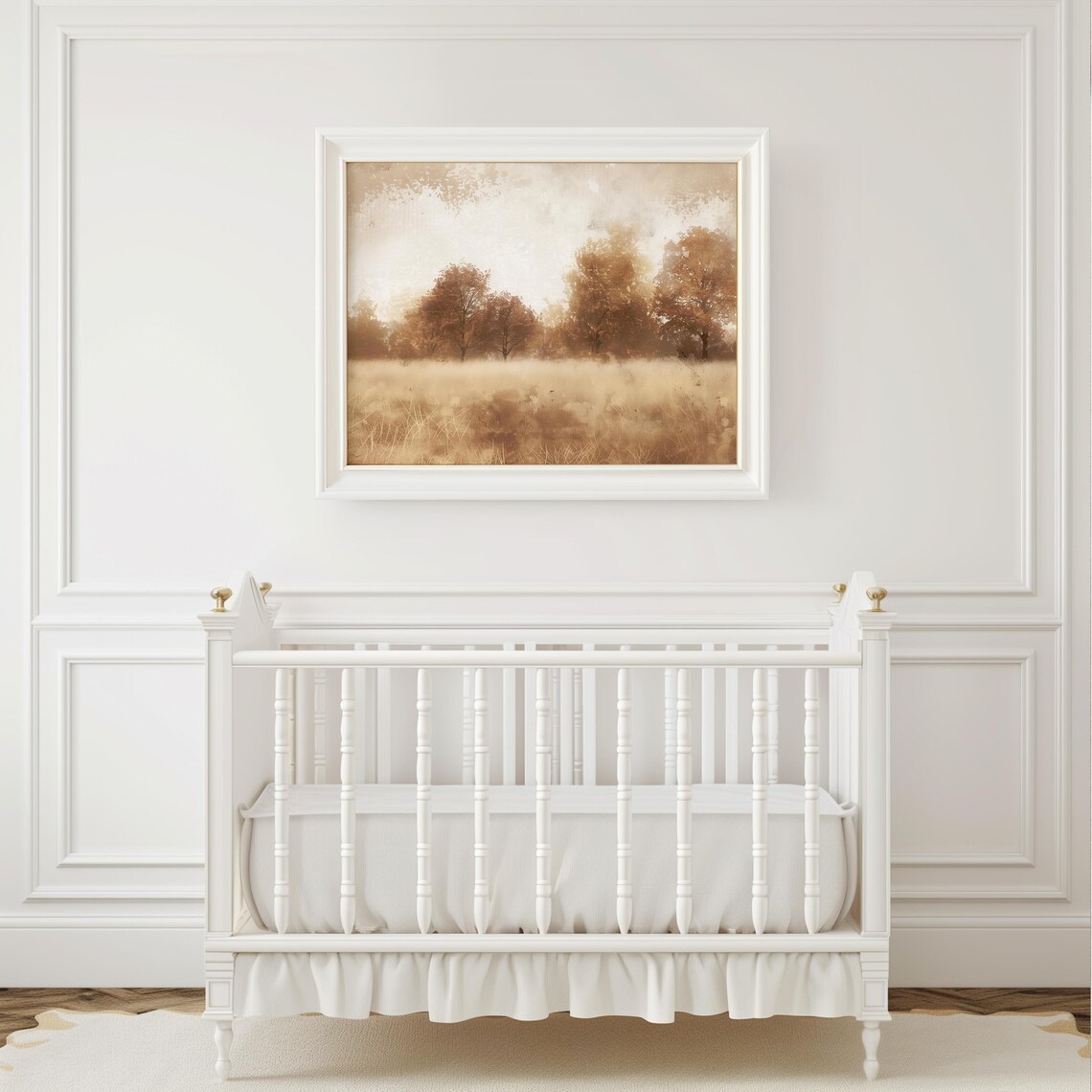 Sepia Autumn Field With Golden Trees Vintage Moody Fall Landscape Poster - Image 7