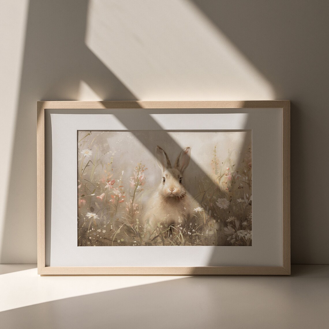 Vintage Easter Bunny Wildflower Meadow Soft Pastel Spring Rabbit Poster - Image 7