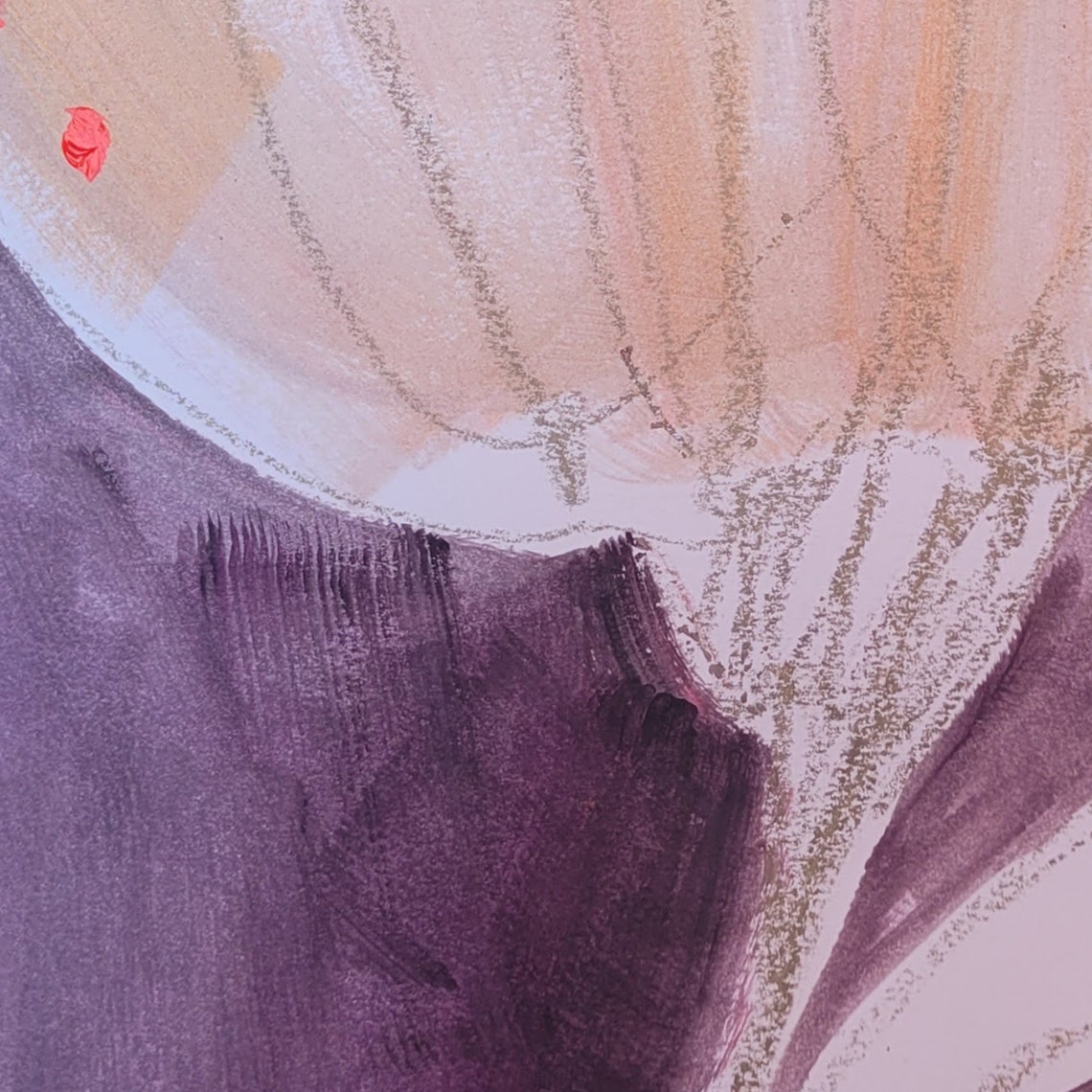 Dreamy Blush Spotted Flower Abstract Floral Painting Wall Poster - Image 2