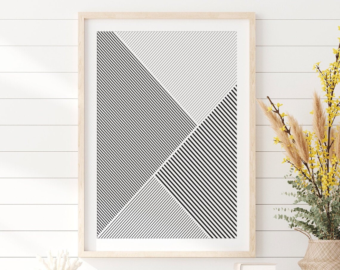 Abstract Minimalist Print, Mid Century Modern Decor