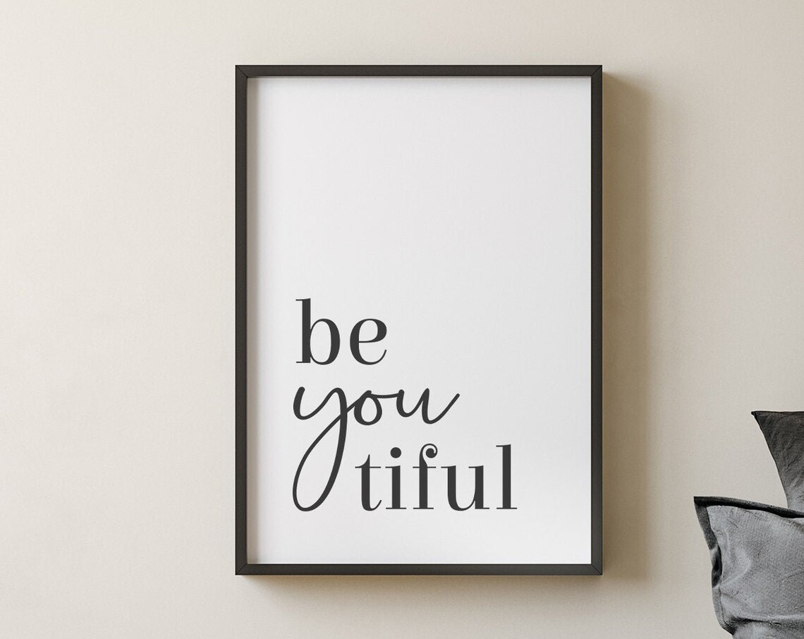 Be You Tiful Woman Bedroom Decor Wall Art Print - Image 4