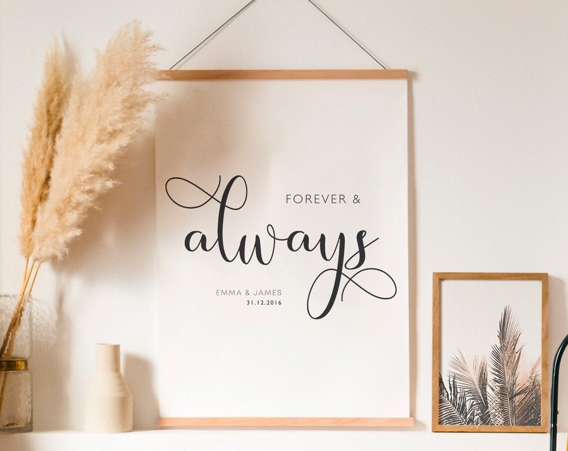 Custom Couple Print: Forever and Always Quote