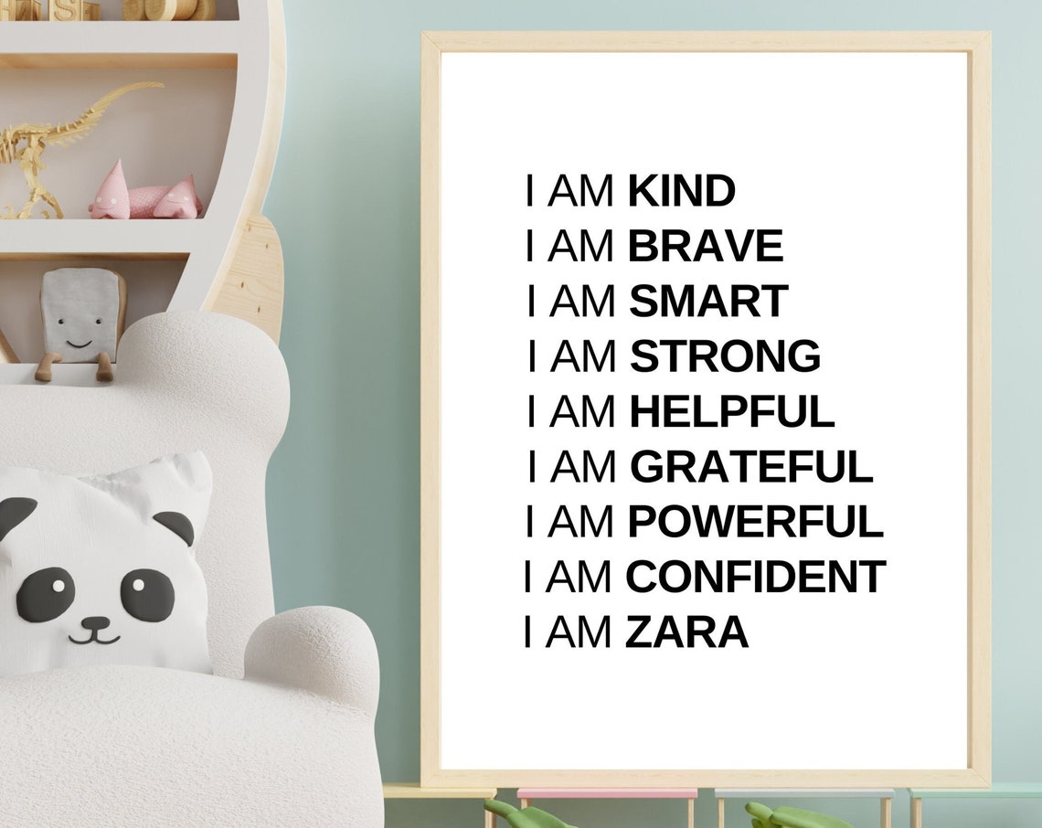 Personalized Name Kids Affirmations Confidence Building Poster - Image 5