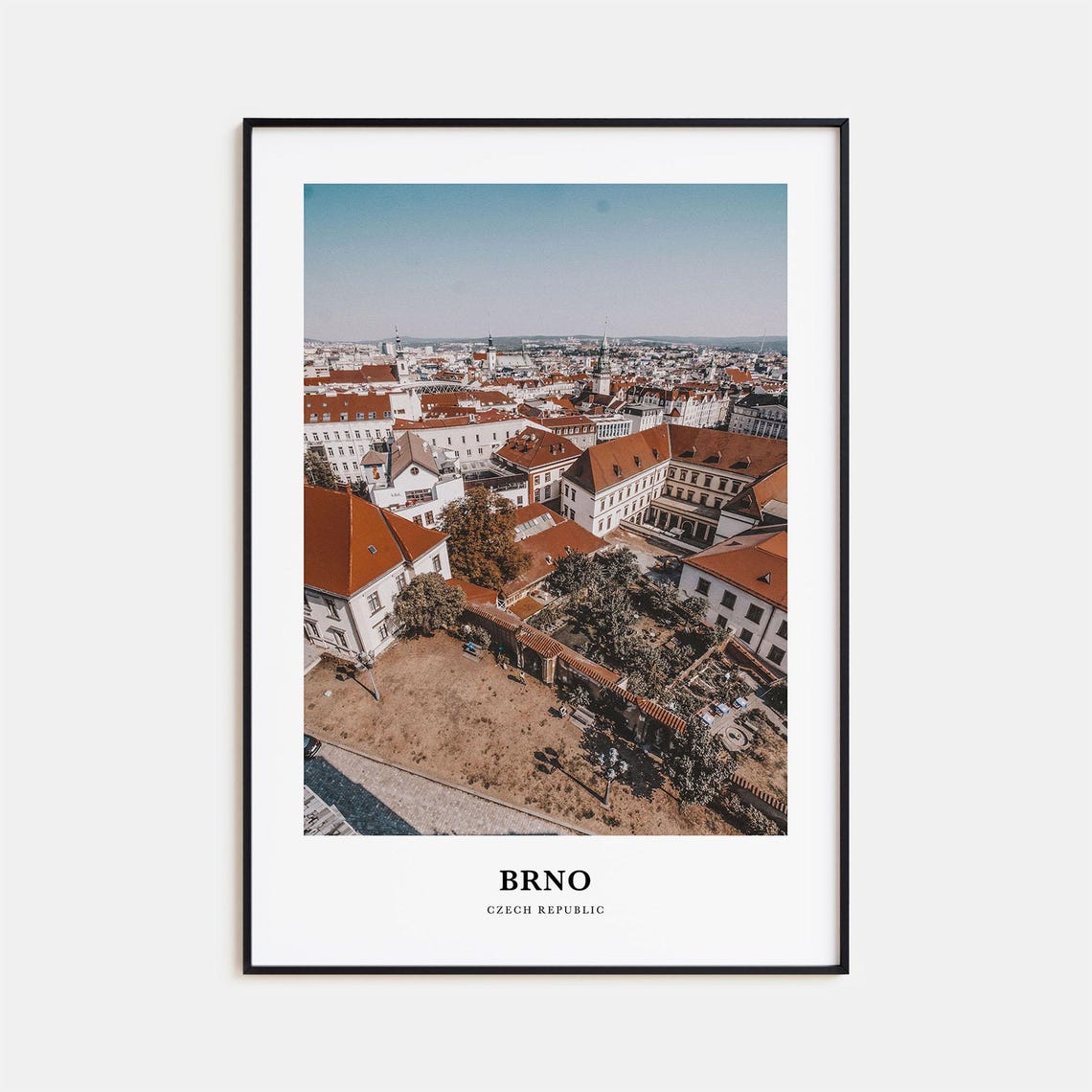 Brno Czech Republic Old Town Rooftops Panoramic Photo Poster