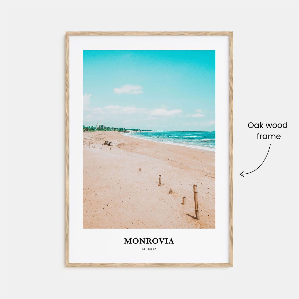Monrovia Liberia Quiet Sandy Beach Along The Calm Ocean Poster - Image 3