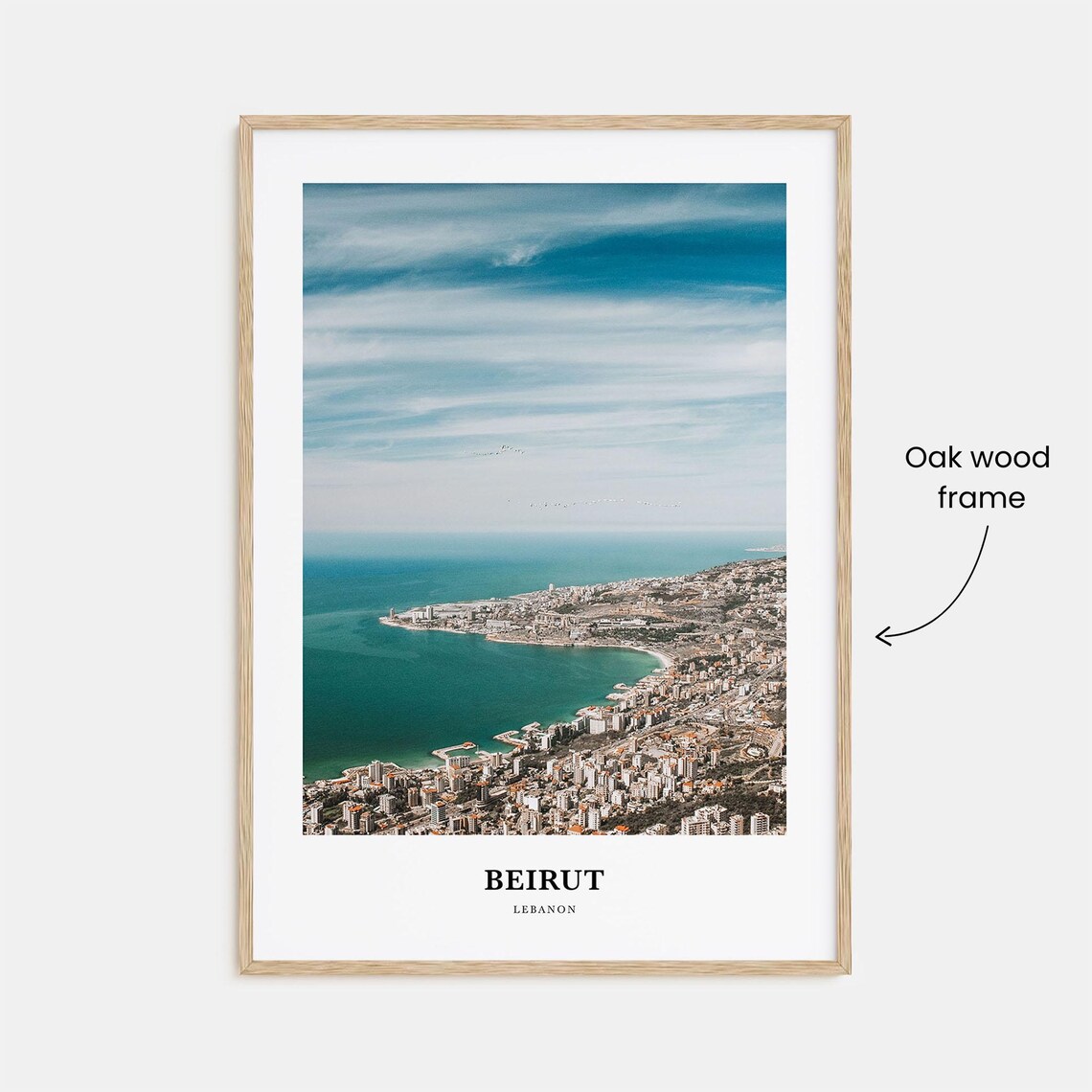 Beirut Lebanon Coastal City Mediterranean Sea Aerial View Poster - Image 3