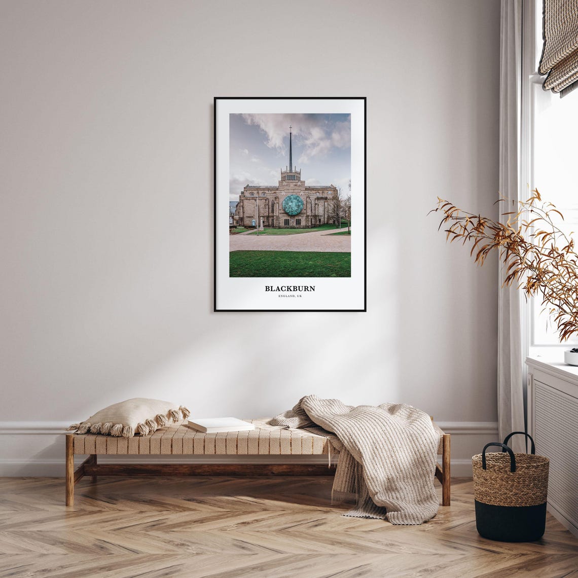 Blackburn England UK Cathedral Spire Minimalist Travel Poster - Image 3