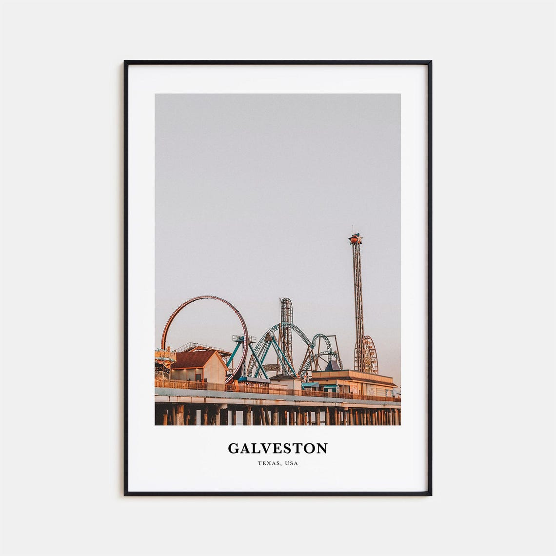 Galveston Print Galveston Photo Poster Galveston Travel Wall Art Galveston Map Print Galveston Photography Print Galveston Texas Usa