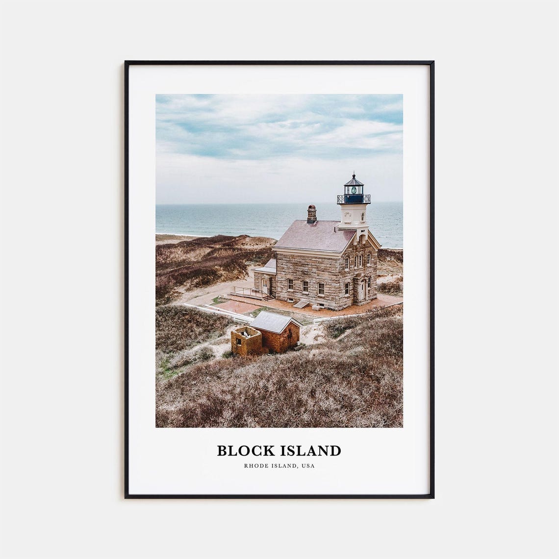Block Island North Light Lighthouse from Above Rhode Island Poster
