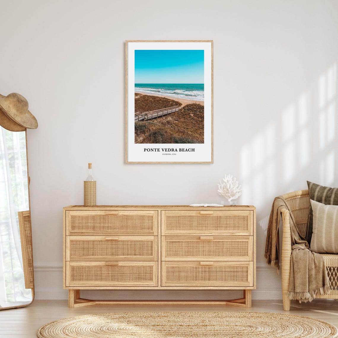 Ponte Vedra Beach Florida Sunny Boardwalk Dune Ocean Photo Poster - Image 2