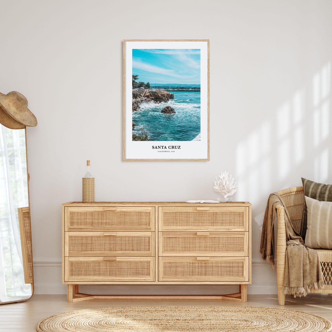 Santa Cruz Print No 2 Santa Cruz Photo Poster Santa Cruz Travel Wall Art Santa Cruz Map Print Santa Cruz Photography California Usa - Image 2