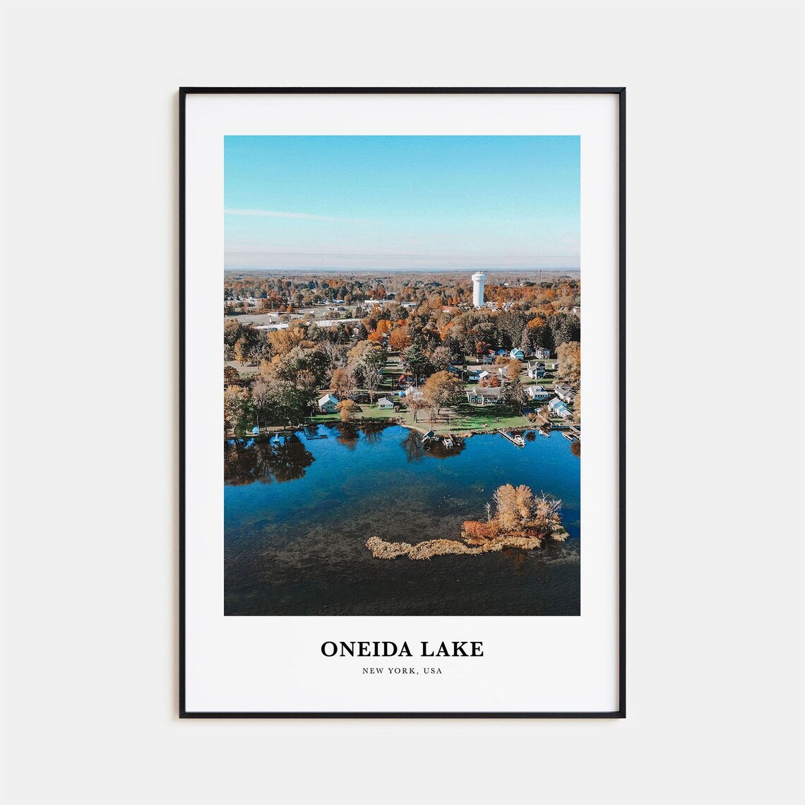 Oneida Lake New York USA Autumn Aerial Photo Travel Wall Poster