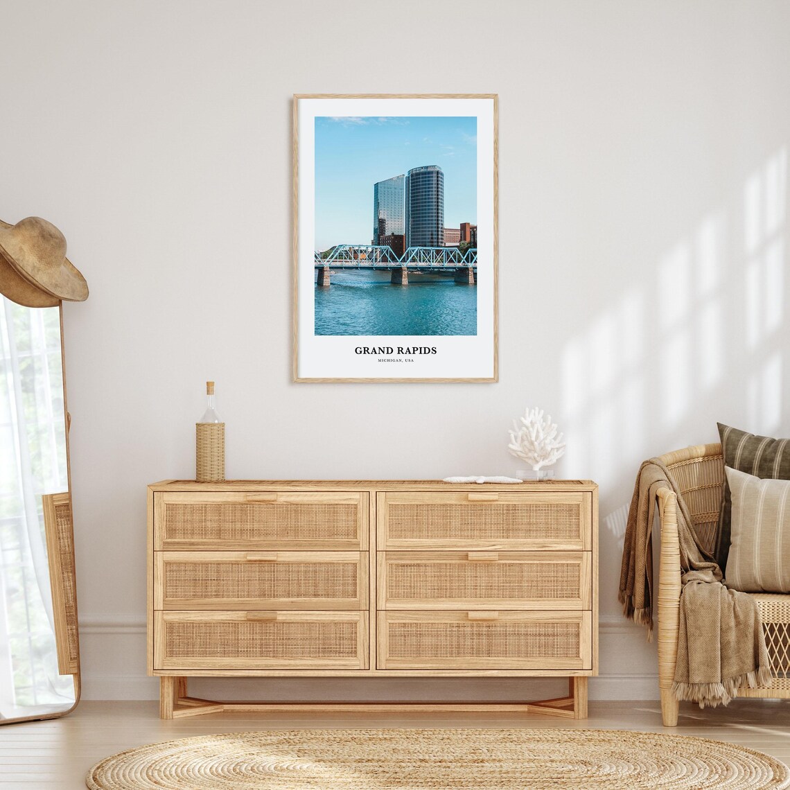Grand Rapids Travel Poster, Michigan Map Art Print - Image 2