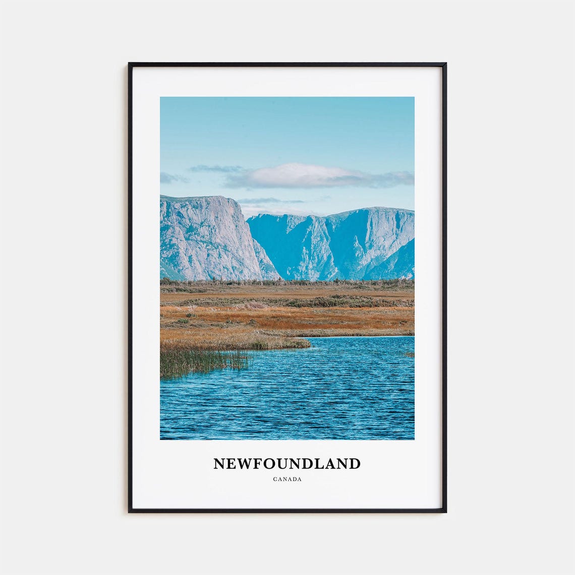 Newfoundland Coastal Cliffs Blue Water Canada Photo Travel Poster