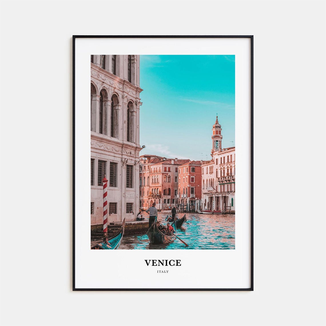 Venice Italy Grand Canal Gondolas Sunset Photo Travel Poster