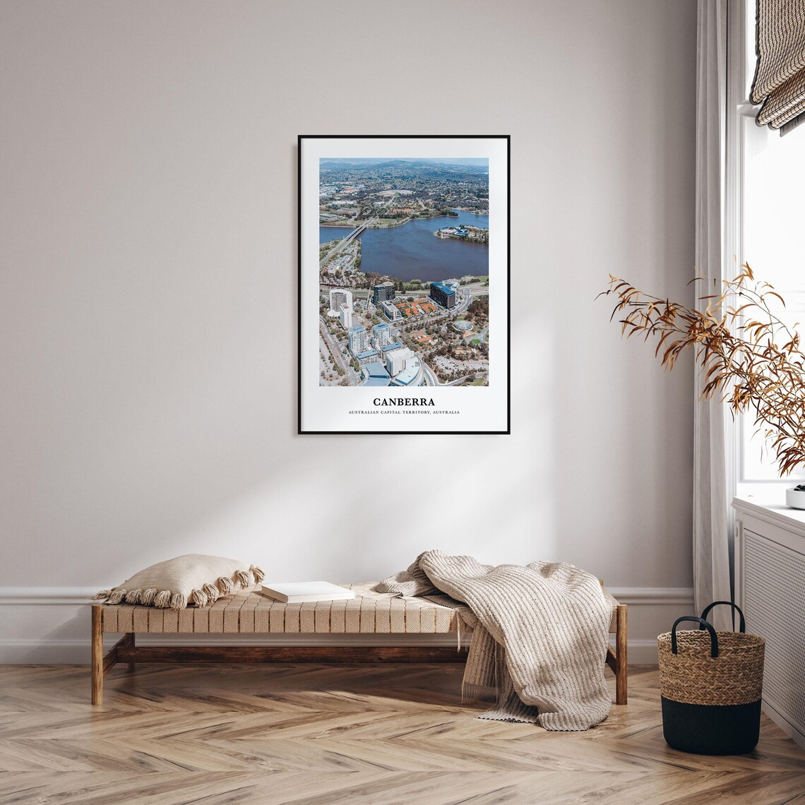 Canberra Australia Aerial Cityscape Lake Skyline Photo Poster - Image 3