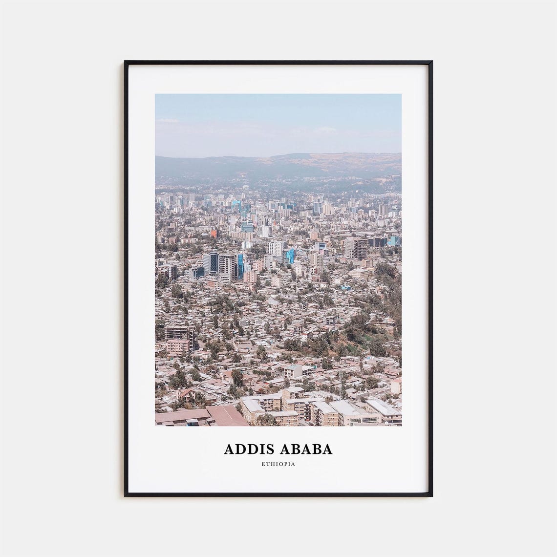 Addis Ababa Ethiopia Capital Cityscape Hillside Panorama Poster