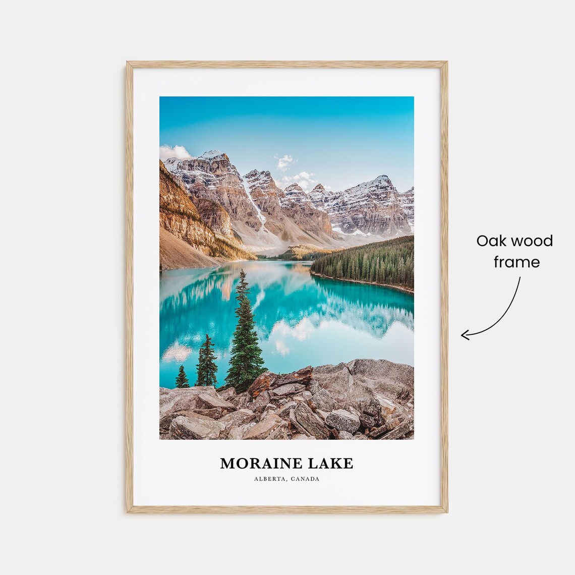 Moraine Lake Travel Poster, Alberta Canada Map - Image 3