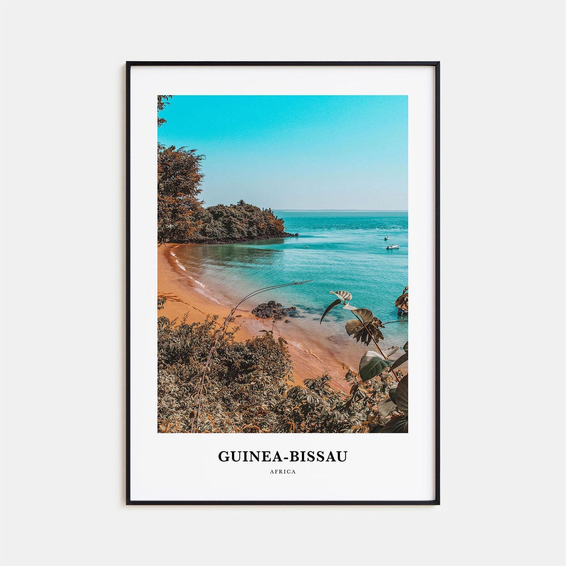 Guinea Bissau Africa Tropical Beach Cove Sandy Shore Travel Poster