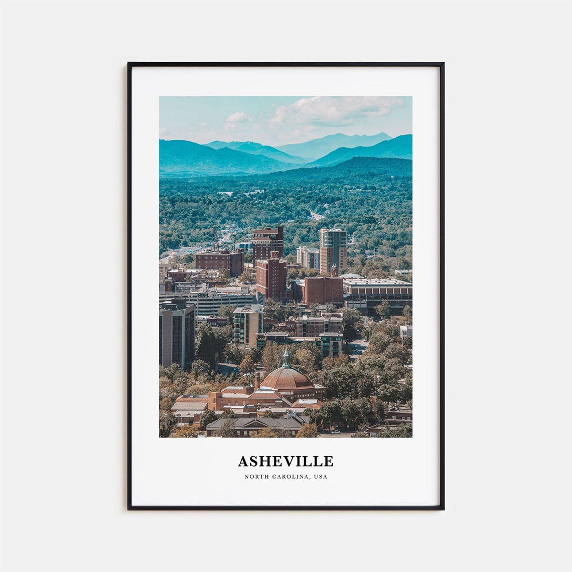 Asheville North Carolina Mountain City Photography Travel Poster