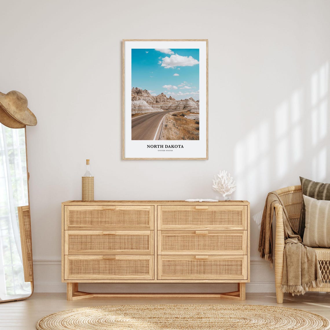 North Dakota Print North Dakota Photo Poster North Dakota Travel Wall Art North Dakota Map Print North Dakota Photography United States - Image 2