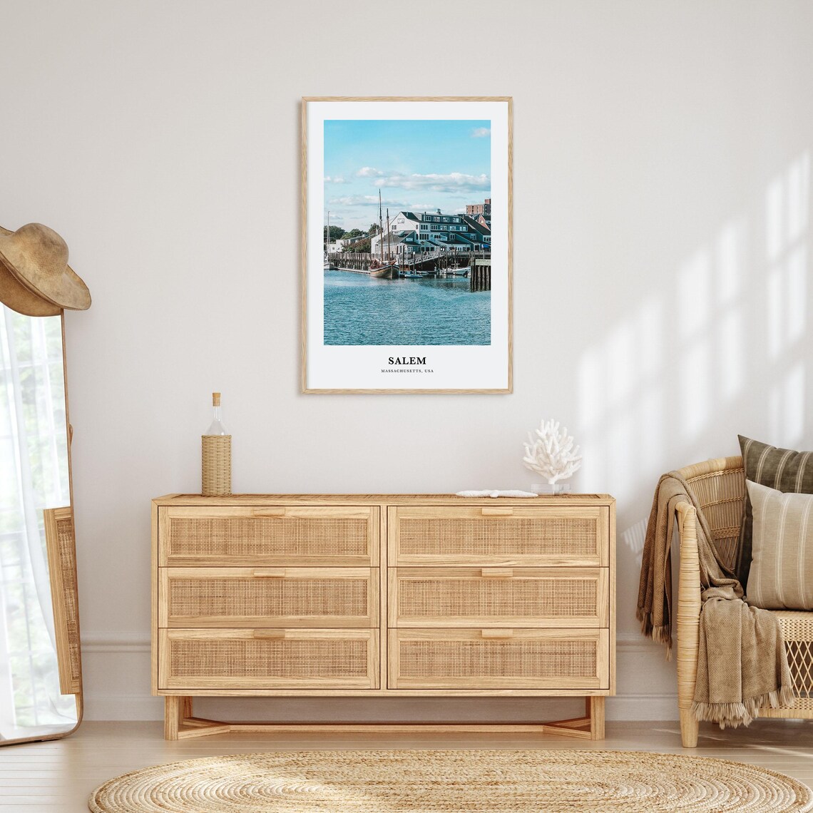 Salem Massachusetts Harbor Sailboat Wharf Historic Port Poster - Image 2