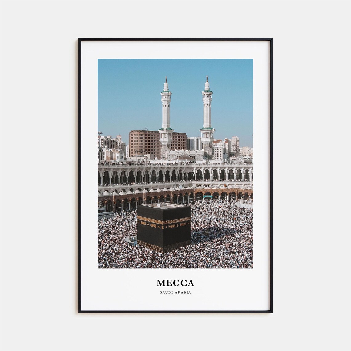 Mecca Saudi Arabia Kaaba Grand Mosque Crowd Travel Photo Art Poster