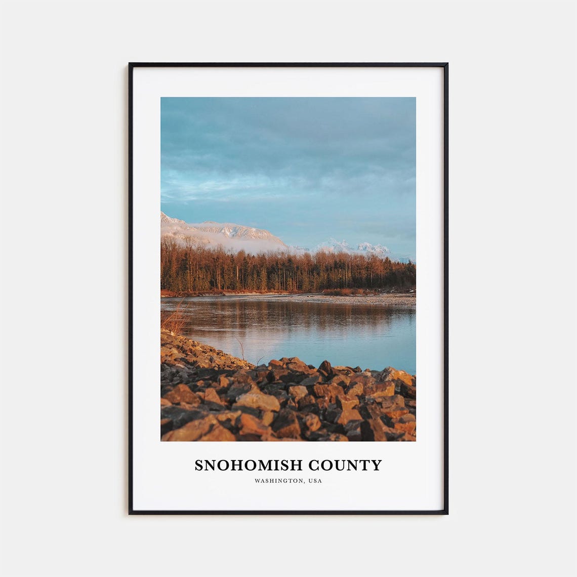 Snohomish County Washington Rocky River Mountain View Poster