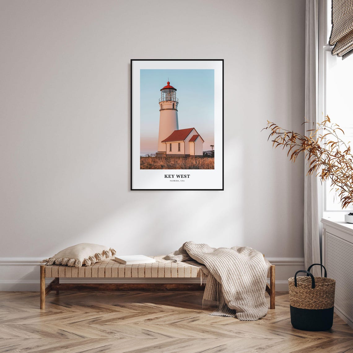 Key West Florida Lighthouse Red Dome Sunset Coastal Travel Poster - Image 3