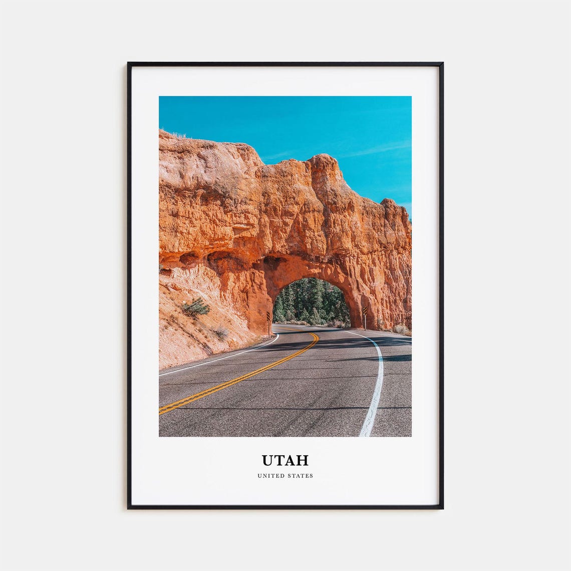 Utah Red Rock Arch Scenic Desert Road Photography Travel Poster