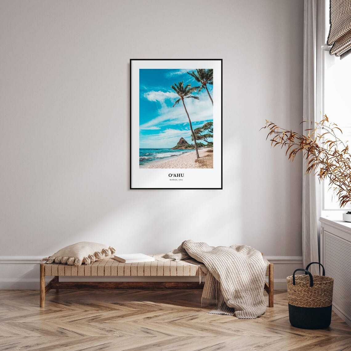 Oahu Travel Poster, Hawaii Map Wall Art Print - Image 3