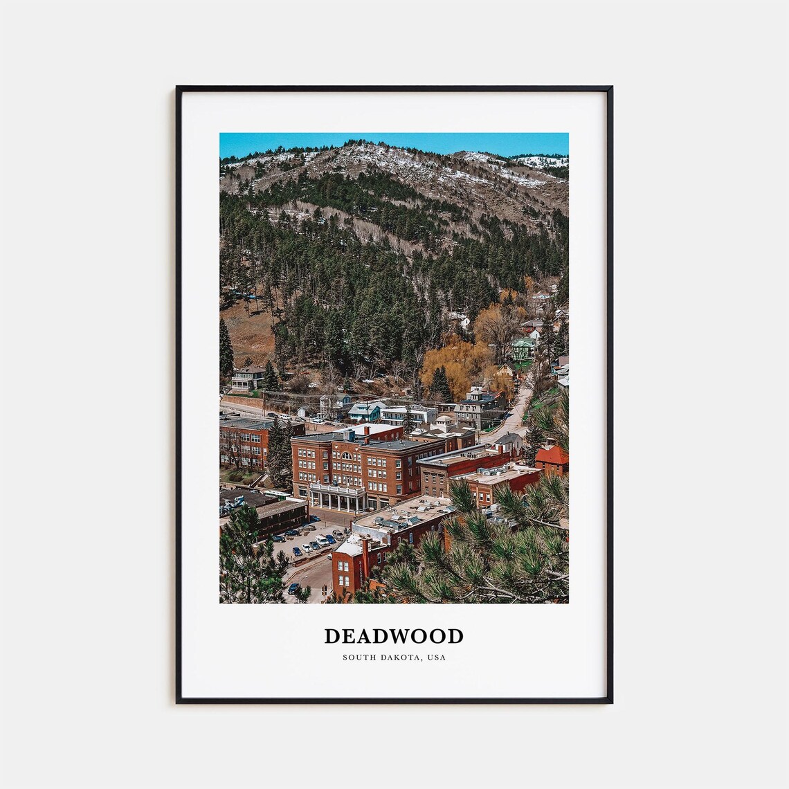 Deadwood Travel Poster, South Dakota Map Print