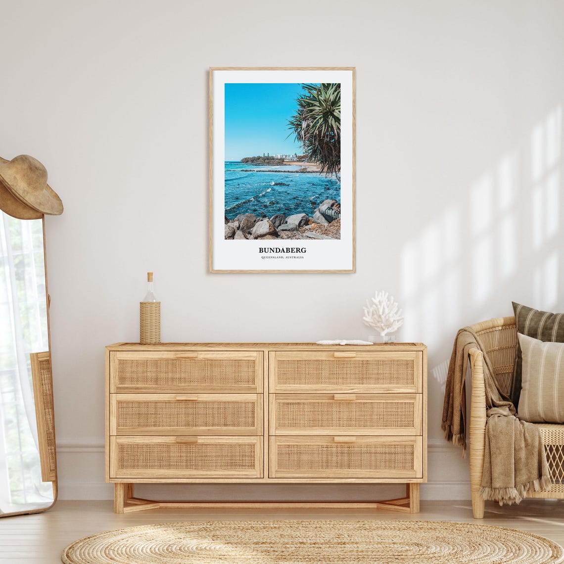 Bundaberg Queensland Rocky Pacific Coastline Tropical Beach Poster - Image 2