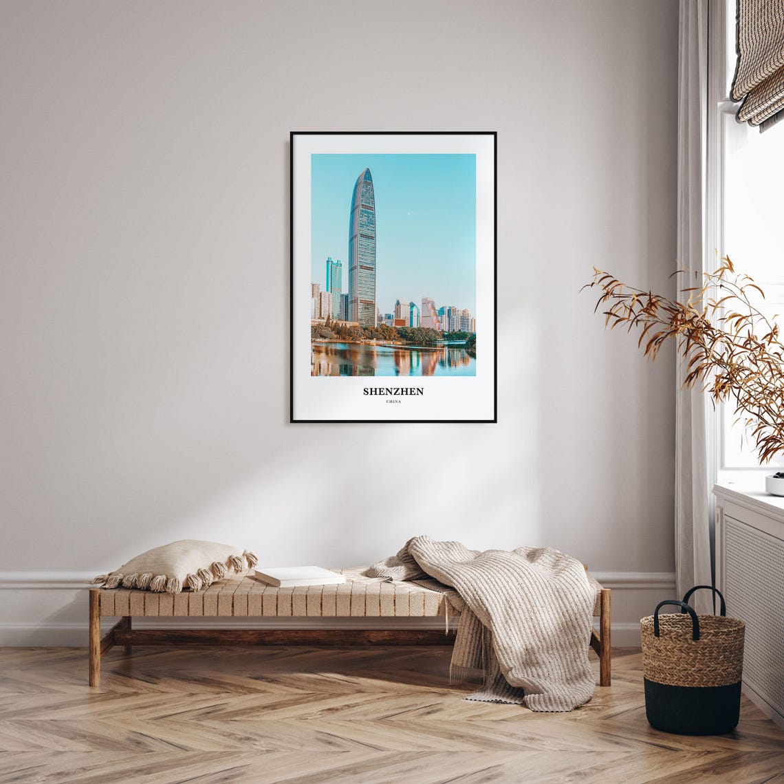 Shenzhen China Modern Skyscraper Water Reflection Skyline Poster - Image 3