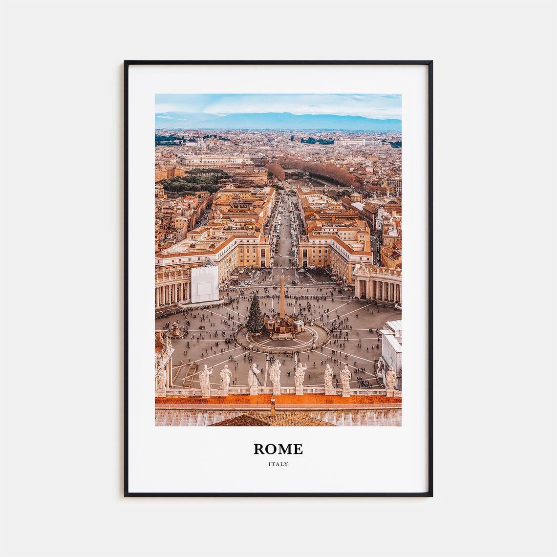 Rome Italy Saint Peter Square Vatican Dome Aerial Panorama Poster