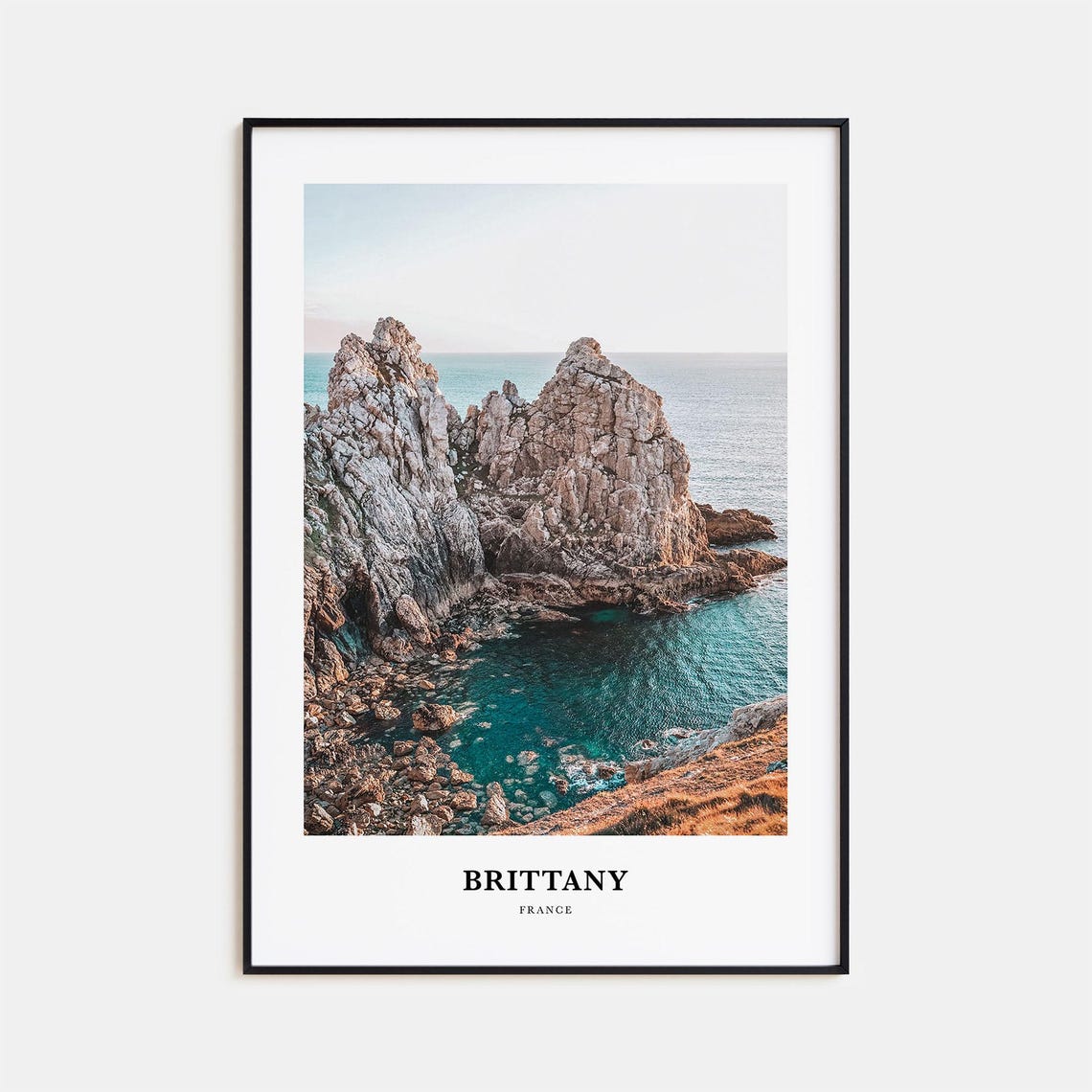 Brittany France Rocky Sea Stacks Turquoise Coast Photo Poster
