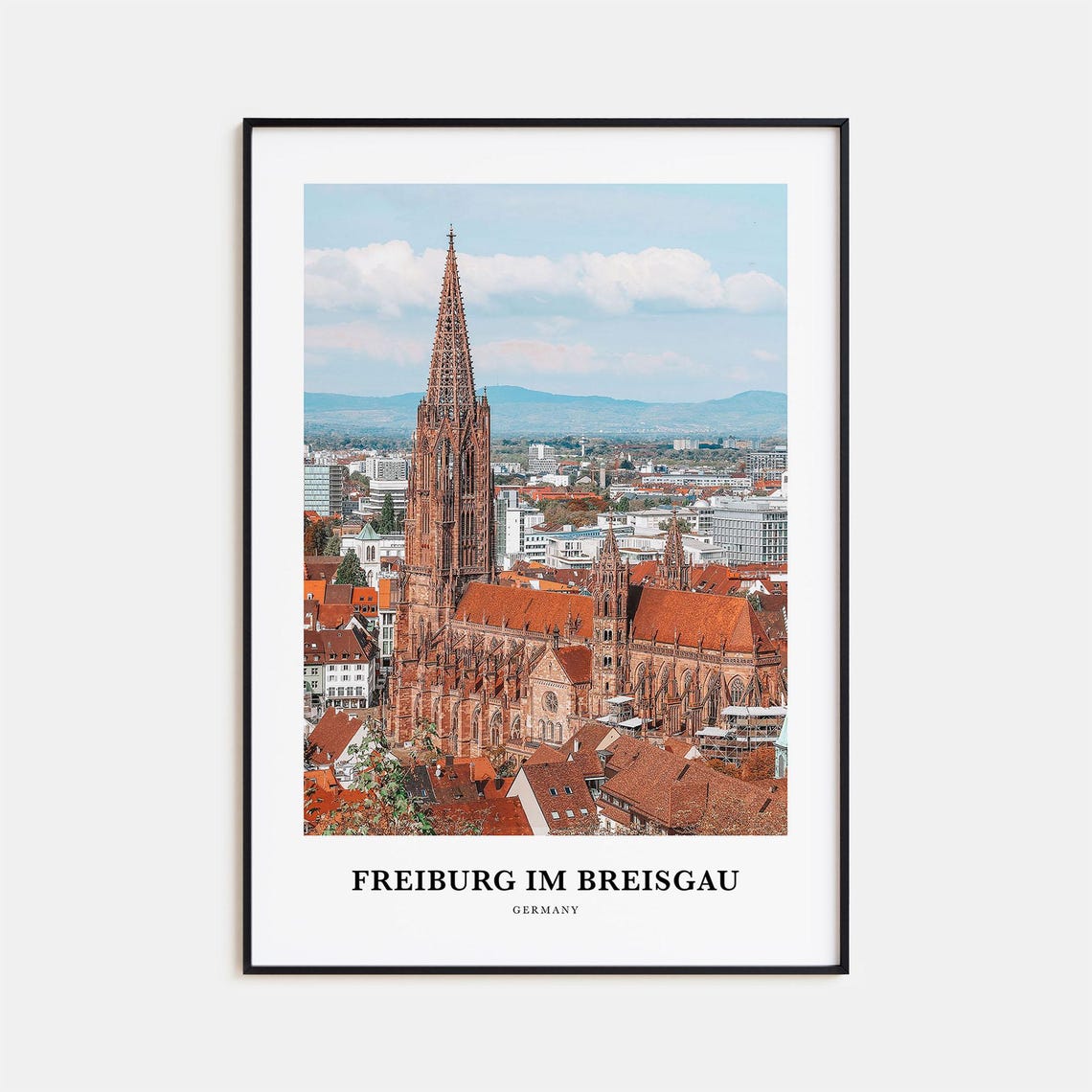 Freiburg im Breisgau Germany Minster Cathedral Spire Travel Poster