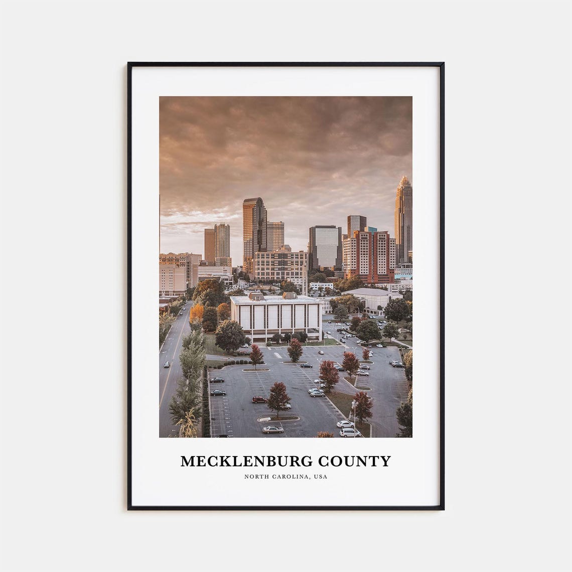 Mecklenburg County Print Mecklenburg County Photo Poster Mecklenburg County Travel Wall Art Mecklenburg County Map North Carolina Usa