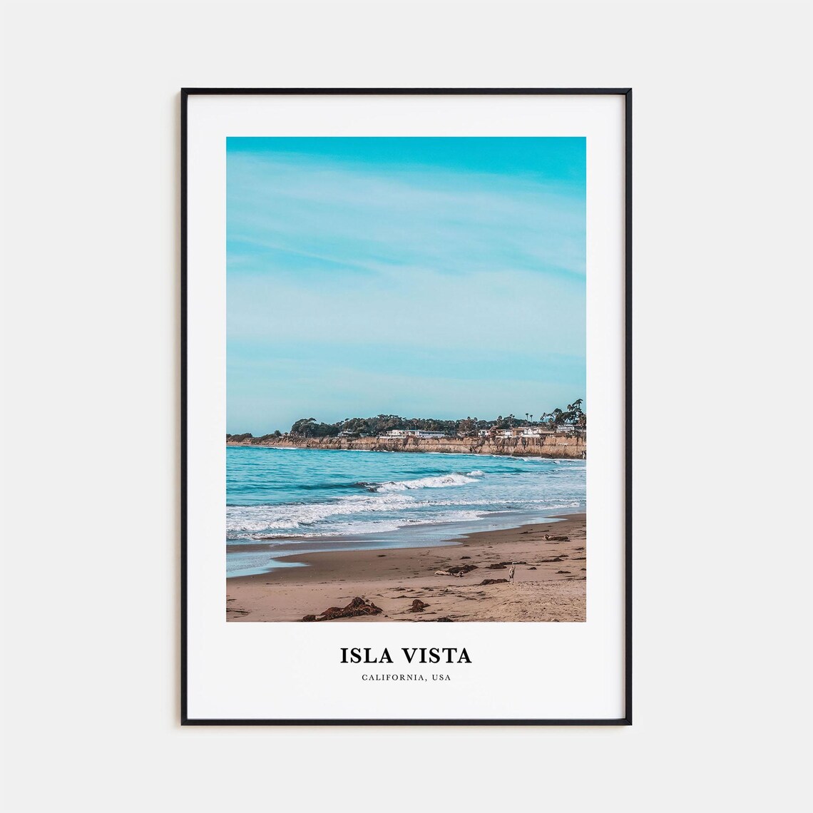 Isla Vista Travel Poster, California Map Art Print