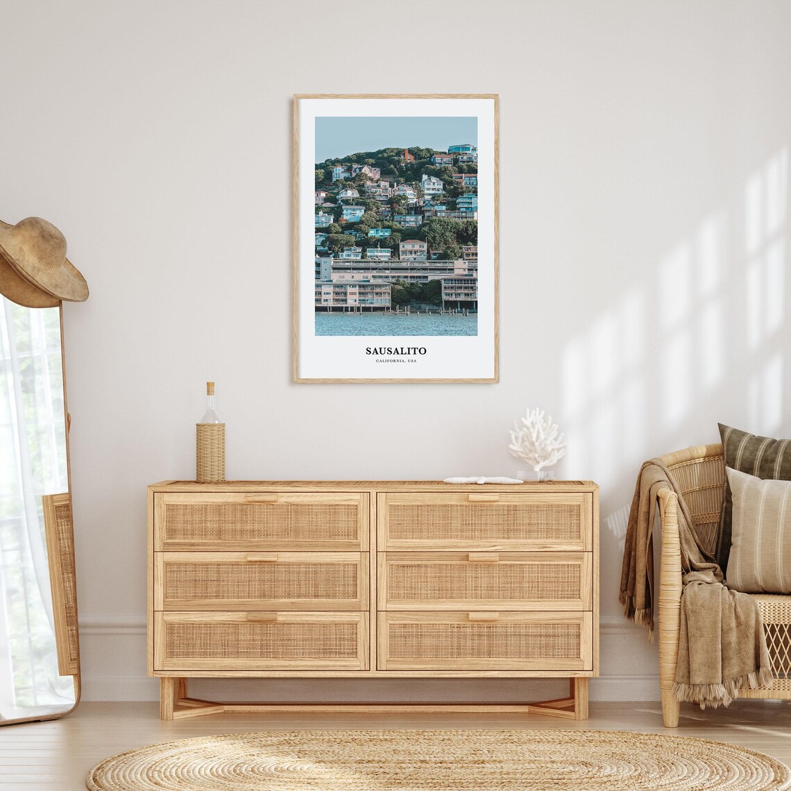 Sausalito California Waterfront Hillside Homes Bay Photo Poster - Image 2