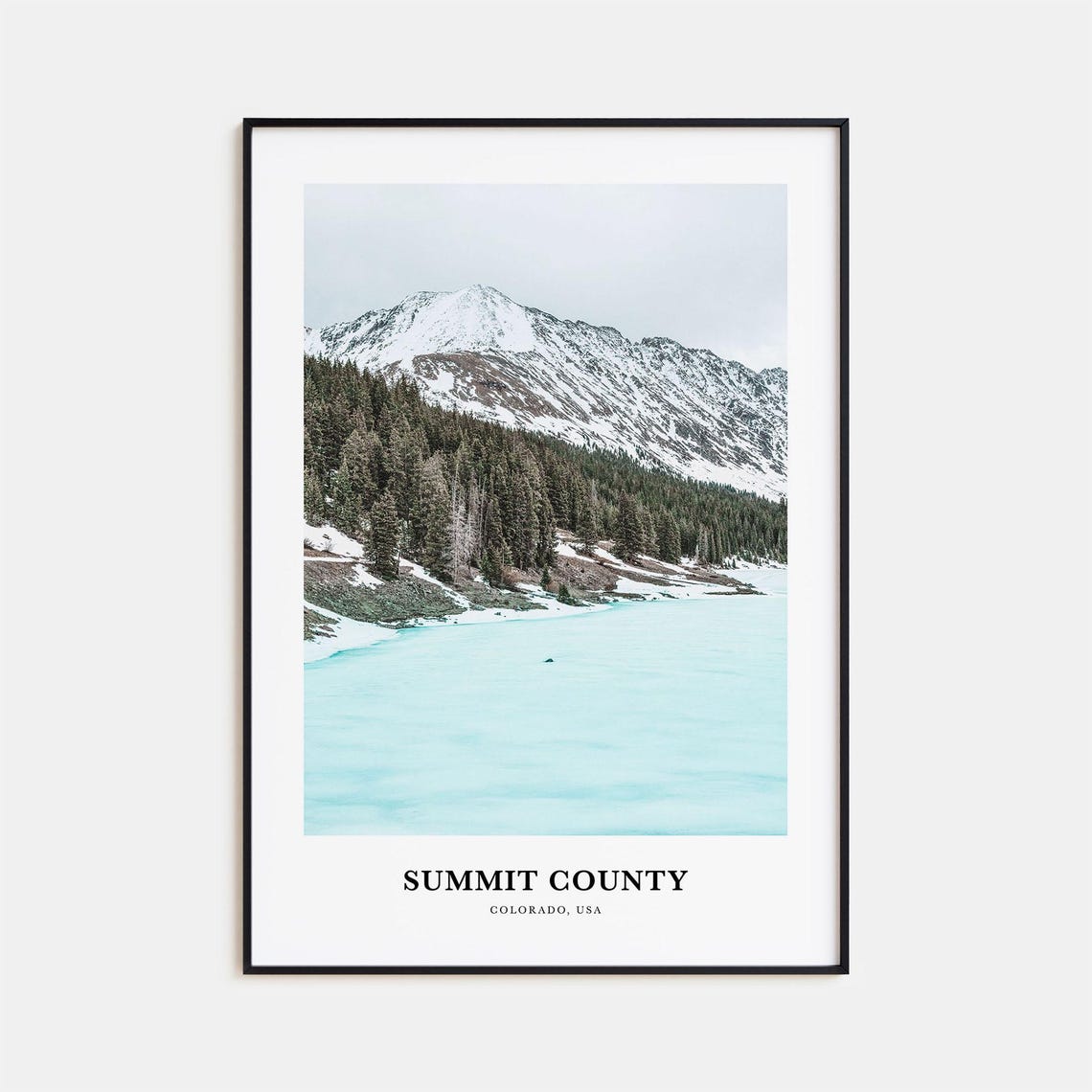 Summit County Colorado Snowy Mountain Peak Photography Poster