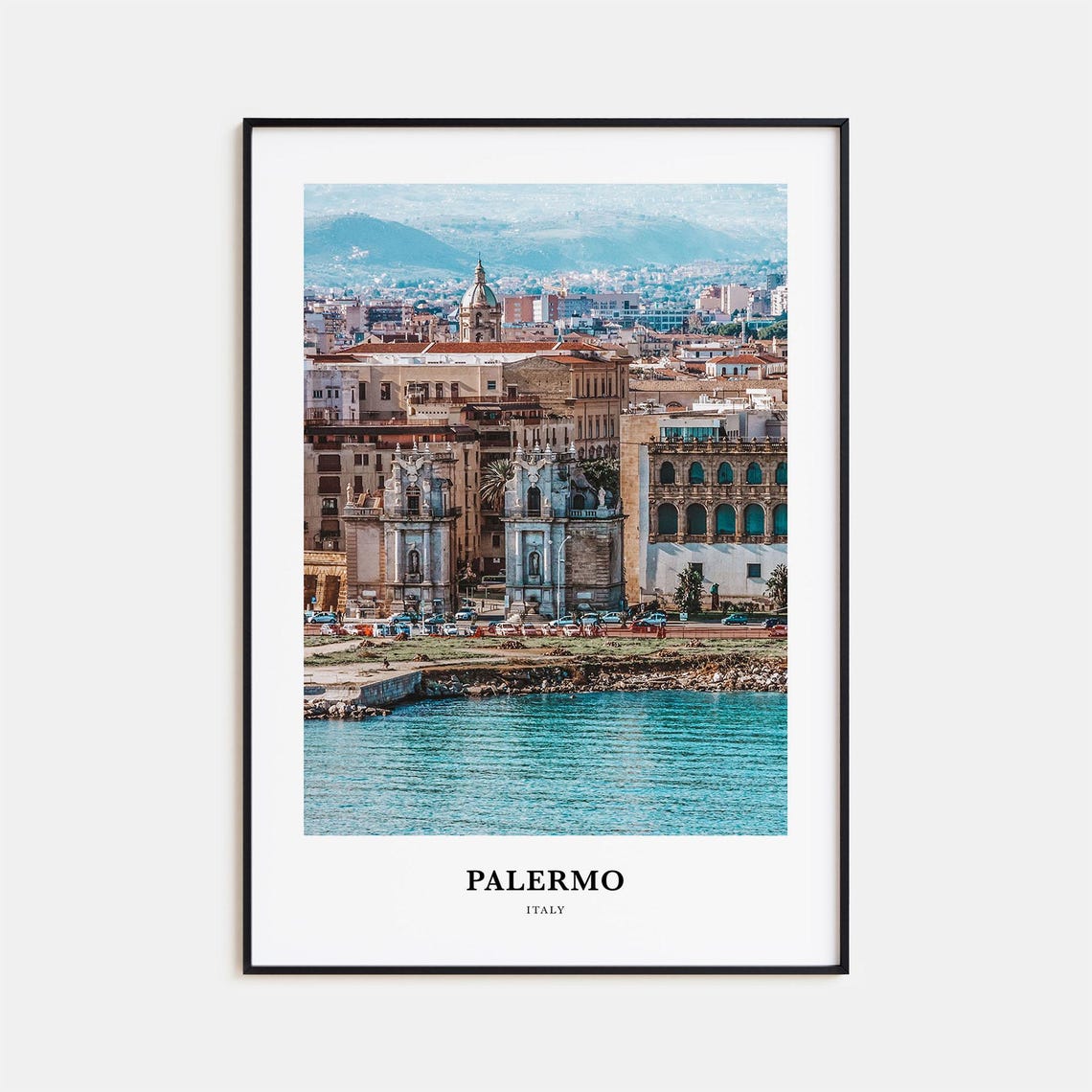 Palermo Italy Harbor Waterfront Baroque Gate City View Poster